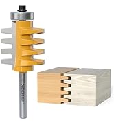 XDENGP Professional Finger Joint Router Bit 1/4" Shank, Reversible Finger Glue Joint Router Bit f...