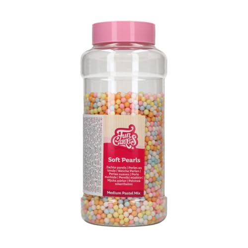FunCakes Weiche Perlen 5MM Pastel Mix: Kuchenstreusel, guter Geschmack, perfekt zum Dekorieren von Kuchen, essbare weiche Zuckerperlen. 500 g.