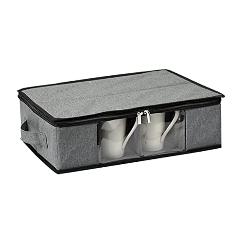 Berrywho Caja de Almacenamiento de Tazas de café Caja de Almacenamiento de Tazas de café con divisores para sostener 12 Copas de Vino Cover