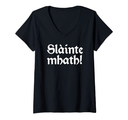 Damen Slainte Mhath Drinking & Toasting Schottische gälische Sprache T-Shirt mit V-Ausschnitt