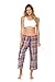 Sexy Basics Women's 3 Pack Cotton Flannel PJ Capri Bottoms | Lounge & Sleep Cropped Pants