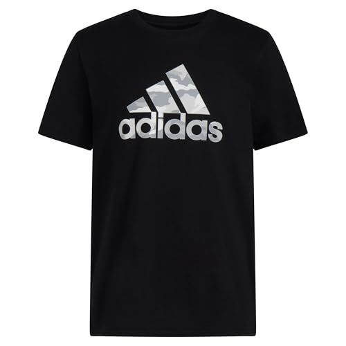 Image of adidas Boys Short Sleeve Camo Logo Tee