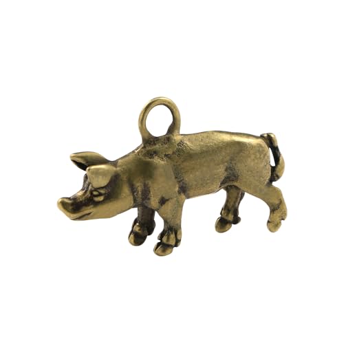 Pendentif zodiaque porc en laiton, un cadeau artisanal riche en symbolique