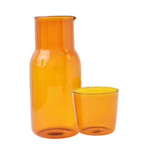 DRESSOOS 高硼硅ガラス製冷水ピッチャー 大容量耐熱水差し 家用フルーツティー収納ボトル おしゃれで 感ある日常用飲料ポット