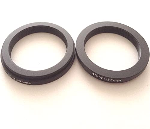 2x Metal 46-37mm Step-Down Rings D-SLR Video Camera Lens Connector Size Adapter 46mm To 37mm Filter Aperture Connect-ing 46-37 Circle Screws Photo Picture View Fix Photograph Parts Accessories