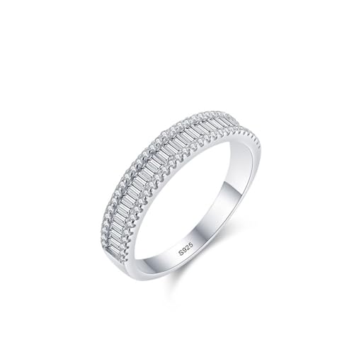 Bague en argent sterling 925 avec zircone cubique ronde éclatante pour femme