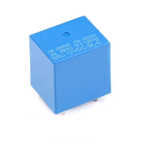 Relé de potencia de 5 pines compacto SRU-12VDC-SL-C con conmutación de 10 amperios 2