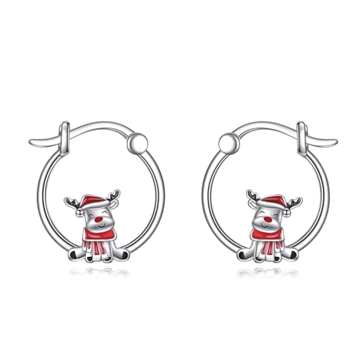 Créoles en argent sterling cerf pour illuminer votre quotidien
