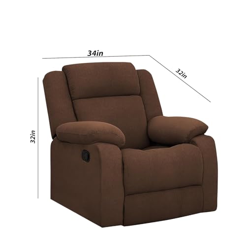Image of Casaliving Milio Comfy Fabric Single Seater Recliner Chair, Sofa for Relaxing, Chair for Home Relax (Brown Fabric) | Premium Sofa Set