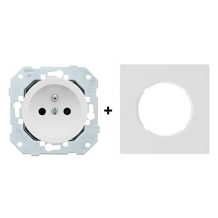 Fontini DOM glossy white 2P+T socket with white single plate - Elegance and simplicity for your electrical installations - Image 4