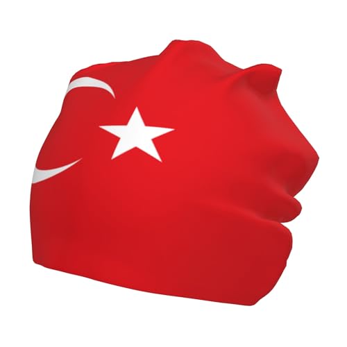 Turkish Flag Children Hip Hop Knitted Hat Kids Elastic Leisure Knit Cap Warm Sleep Beanies Black