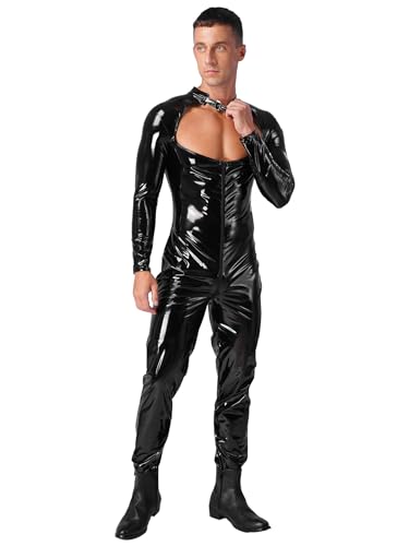 Body para hombre efecto piel lacada brillante con diseño elástico y cómodo