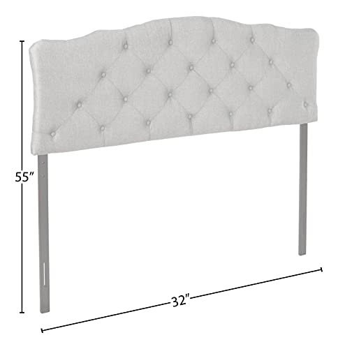 Baxton Studio Rita Modern And Contemporary Queen Size Grey Fabric Upholstered Button-Tufted Scalloped Headboard #TOP4