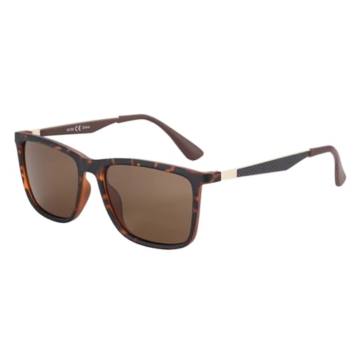 Image of Gyios sunglasses Rectangle Men Ultralight Fiber Frame Uv400 Protection Classic Square Sun Glasses-002 Brown Lenses