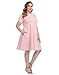 HDE Plus Size Peter Pan Collar Dress Fit and Flare Collared Casual Skater Dress Pink