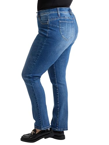 Royalty For Me Womens Women's Plus High Rise Curve Confidence Wannabettabutt Straight Leg Jeans, Xp0241752