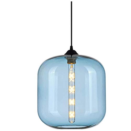Lustres bleus suspendus lampe LED décorative exquise pour salon