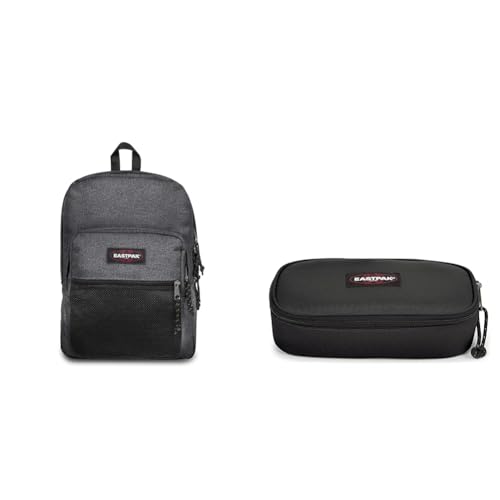 EASTPAK PINNACLE Zaino, 27 L - Black Denim (Grigio) & OVAL XL SINGLE Astuccio, 27 L - Black (Nero)