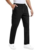 VILIGO Men's Cargo Pants Stretch Work Pants Casual Travel Hiking 32' Black 34W x 32L
