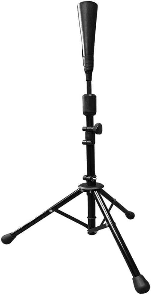 Hit Run Steal Heavy Duty Baseball and Softball Portable Travel Batting Tee. Easy Adjustable Height, Rolled Flexible Rubber Tee Top. Hitting Tee for Any Age Player Baseball, Softball or Tball.