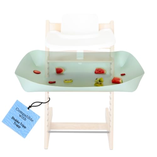 CATCHY -Food Catcher-Compatible with Stokke Tripp Trapp High Chair +11 Other High Chairs-Highchair Sold Separately-Baby &amp; Toddler Food &amp; Mess Catcher-Premium Linen Inspired -Under High Chair Accessory