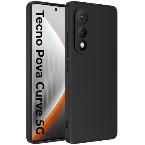 Image of A rtistque Back Cover Case for Tecno Pova Curve 5G | Camera Protection | Shockproof TPU | Stylish Protective Design | Slim Fit | Ultra Matte | Tecno Pova Curve Back Cover - Black