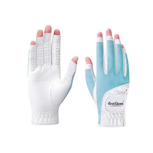 Scott Edward Women's Golf Gloves, Blue, 19, Open-Finger, 2 Pack - image 4