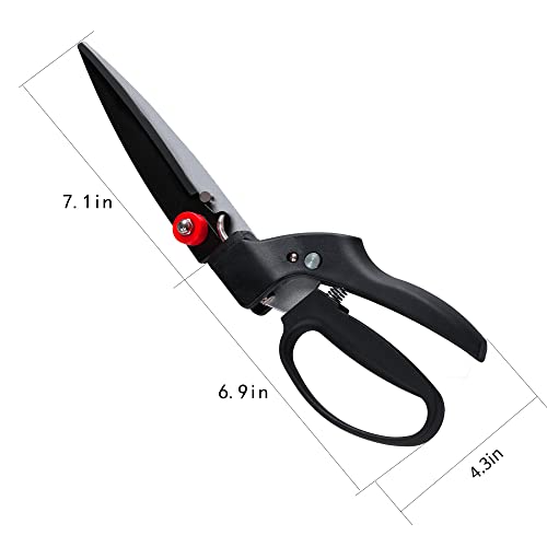 Gartol Grass Shears With180 Degrees Rotating Cutter Head, Lightweight Loop-Handle Garden Grass Clippers Scissors, 5 Inch Sk-5 Steel Blade, Ideal For Edging And Trimming Decorative Grasses #TOP4