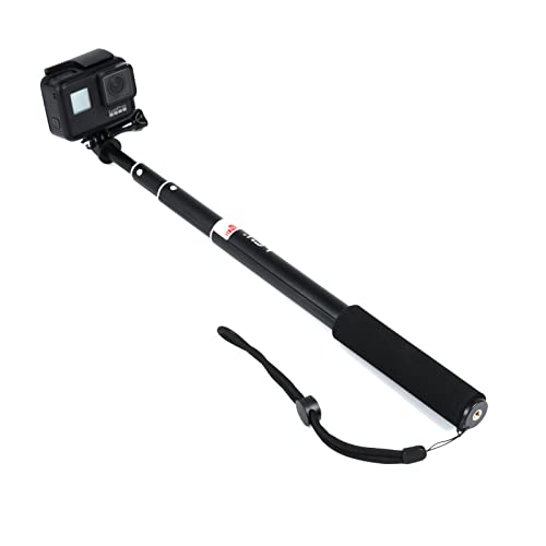 Hsu Extendable Selfie Stick For Action Camera，Waterproof Hand Grip For Gopro Hero 11/10/9/8/7, Handheld Monopod 6.5" To 26.4" Compatible With Cell Phones, Akaso Campark And Other Action Cameras #TOP1