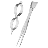 WRITWAA Jewelry Making Tweezers Set with Metal Nonslip Clip and Coin Stamp Tongs for Precision Crafting