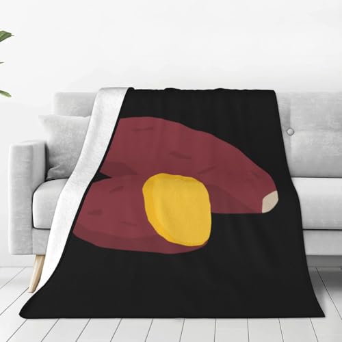 サツマイモ さつまいも ブランケット 毛布 ひざ掛け 厚手 軽量 膝掛け 柔らかく肌触り 暖かい フランネル 防寒対策 オールシーズン アウトドア用 誕生日 プレゼント BNO37 125x100cm