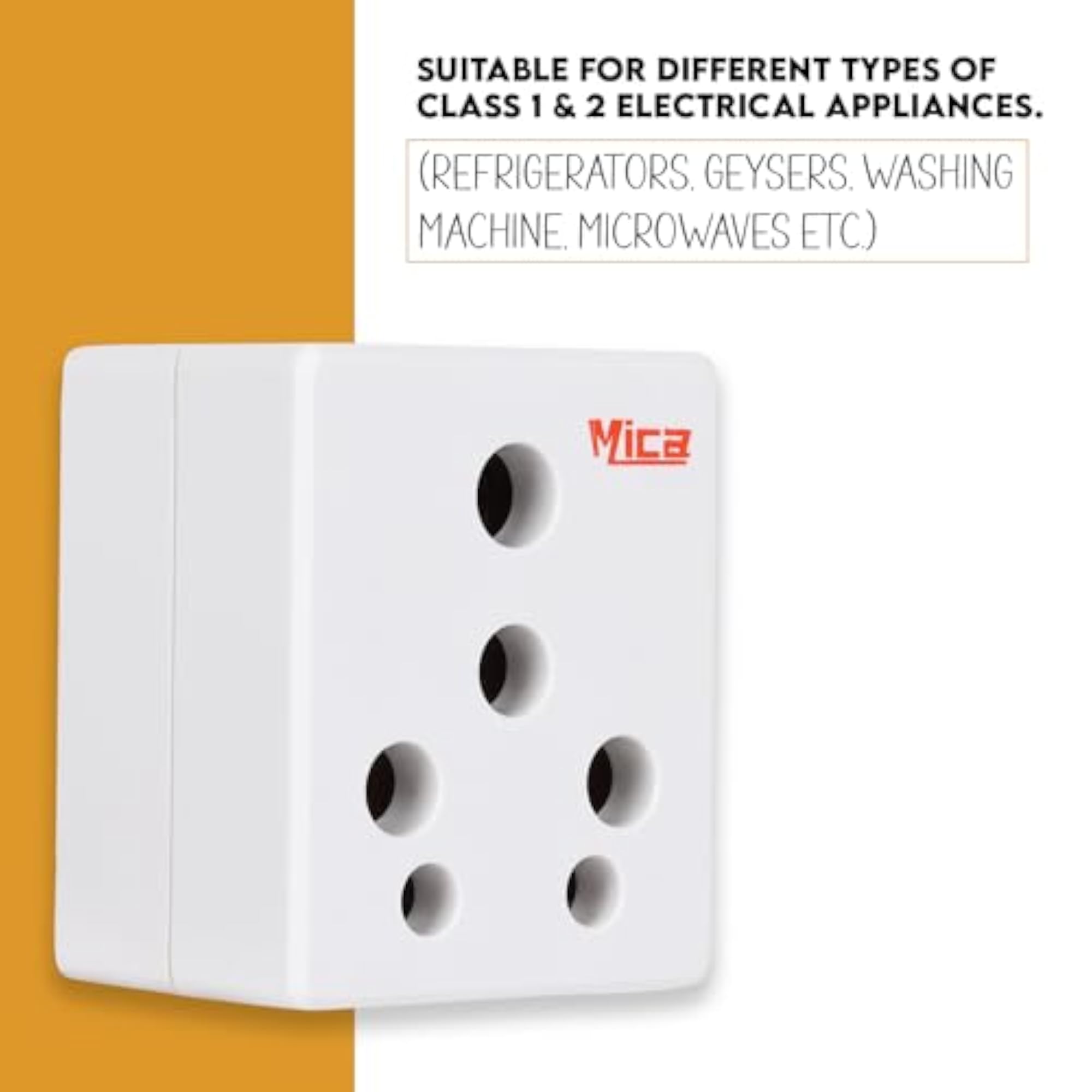 6 Amp Ceramic Inside Solid 3 Pin Conversion Plug, Universal Travel Adapter