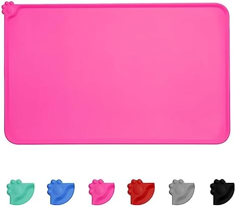MOACC Dog Food Mat, Silicone Pet Feeding Mat, Non Slip & Waterproof Bowl Mat for Dog and Cat, 47 x 30 cm, Blue