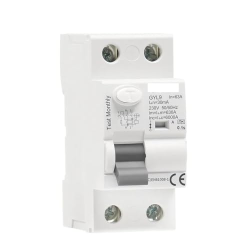 Disyuntor de corriente residual electromagnético CA 63A 300mA para redes monofásicas 2