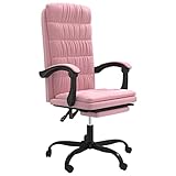 vidaXL Bürostuhl mit Liegefunktion Rosa Samt