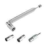 Contenu de la livraison : antenne télescopique TechniSat DAB+/FM, raccord F vers IEC mâle, fiche F vers IEC femelle, fiche F vers jack 3,5 mm