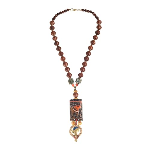 Image of AAKRITI ART CREATIONS Handcrafted Tribal & Brass Necklace Collection | Floral, Leaf & Elephant-Inspired Artisan Jewelry | Dhokra, Glass & Ethnic Statement Necklaces for Women