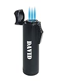 Personalized Visol Hades Butane Torch Triple Flame Refillable Gas Lighter, Built in Holder, and Adjustable Flame Lighter with Free Engraving (Shipped Without Butane)