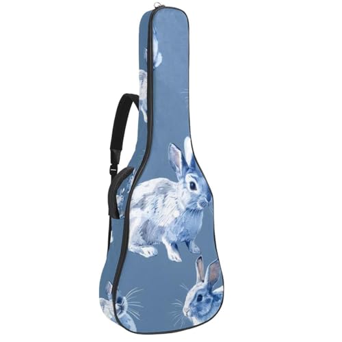 Housse guitare acoustique lapin bleu pour transporter votre musique au club