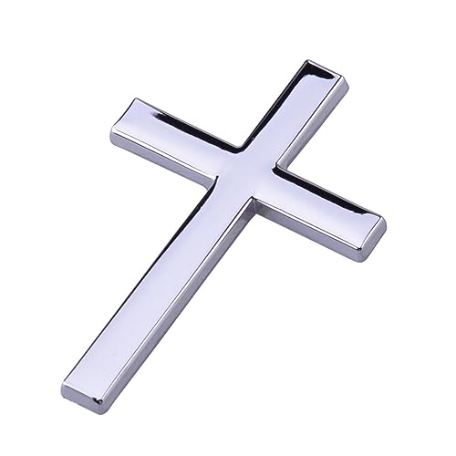 Image of VRT 3D Chrome Emblem Automotive Car, Bike Badges Logo Self Adhesive Sticker (Christian /Jesus, Silver)