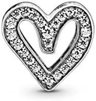 Pandora Moments Women's Sterling Silver Sparkling Freehand Heart Bracelet Charm