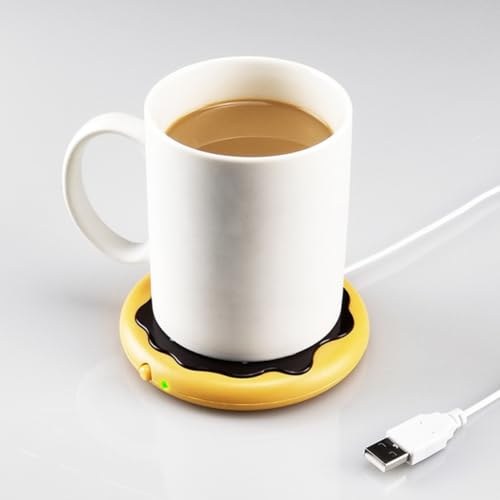 Calentador de tazas USB original regalo para compañeros de oficina posavasos térmico de dona 3