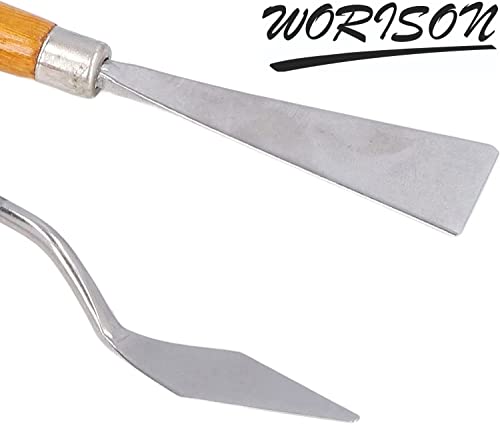 Kabeer Art 3 Pcs Stainless Steel Palette Knife Set, Spatula Painting Mixing Scraper for Oil Painting, Acrylic Mixing, Etc.