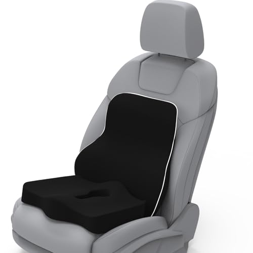 Image of Rover and Tailtech Pillow Kit Memory Foam Back Support and Siting Cushion Ergonomic Adjust Sitting Position Relief Pain for Car or Office Chair (Black)
