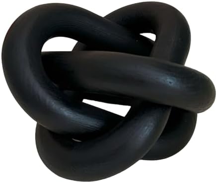 3-Link Wood Chain Link Coffee Table Decor, Black Wooden Knot Deco...
