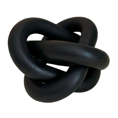 EMINGSKY 3-Link Wood Chain Link Coffee Table Decor, Black Wooden