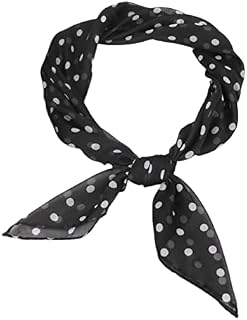 FAIRYGATE Chiffon Scarf Women Flower Print Scarf Soft Neck Square Scarves Wrap Shawl 65cm