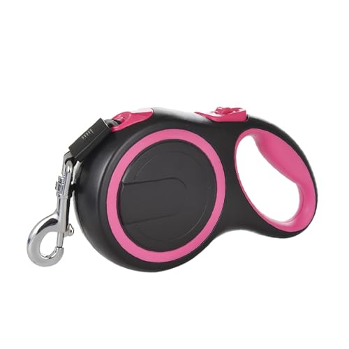 NOVSKI Dog Traction Rope Retractable Roulette Collar Small Big Dog Accessories Adjustable Durable Walking Hiking Bulldog Rope (Color : Rose, Size : 3m - 15 kg)
