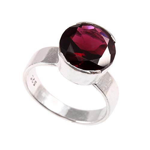 Bague en argent grenat, le cadeau de fiançailles idéal en argent 925 de créateur pour femme
