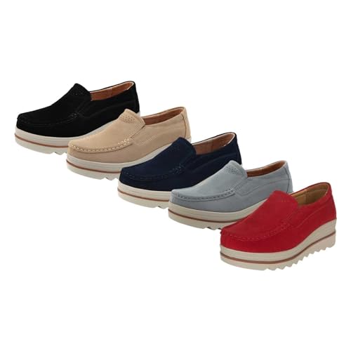 Cómodos zapatos de verano para mujer con tacón de cuña: zapatos casuales para mujer, suela gruesa, zapatos de barco, zapatos informales, suela de plataforma, zapatillas antideslizantes, ligeros,